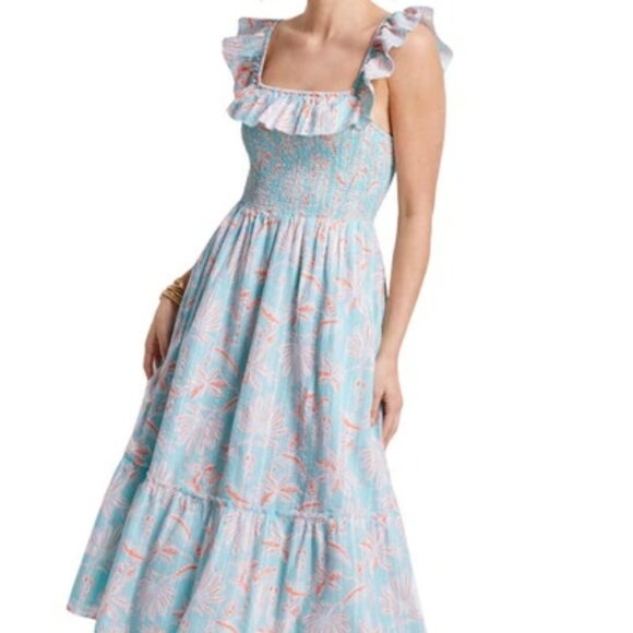 NWT $248 Island Cay Floral Smocked Dress VINEYARD VINES 2X  XXL - Picture 1 of 6